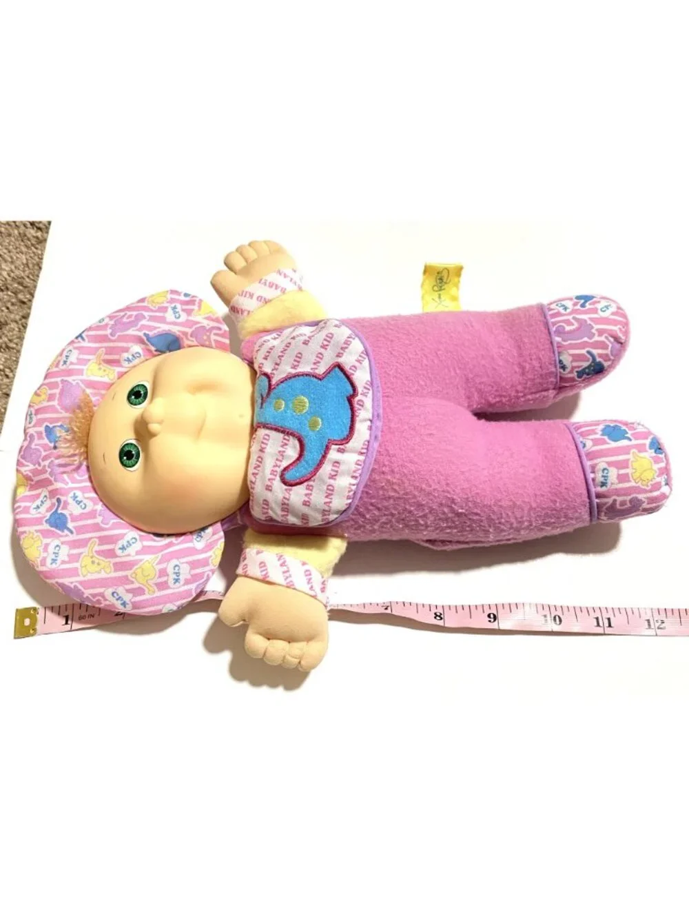 2 Cabbage Patch Kids Babyland Soft Plush Dolls Vintage 1988 Rattle Squeaker READ